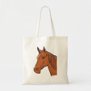 Bruin paard tote bag