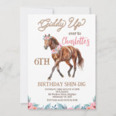 Bruin Paard Western Giddy Up Verjaardag Kaart (Voorkant)