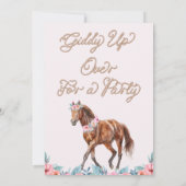 Bruin Paard Western Giddy Up Verjaardag Kaart (Achterkant)