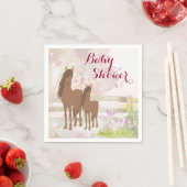  Bruin Paarden en Bloemen Baby shower Servet (Insitu)