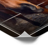 Bruin Paardenfotocollage, Poster (Hoek)