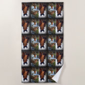 Bruin Paardenfotocollage Strandlaken (Voorkant)