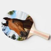 Bruin paardengezicht, tafeltennisbatje (Zijkant)