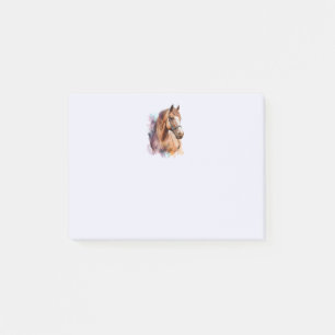 Bruin Paardenhoofd Portret in Aquarel Post-it® Notes