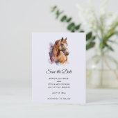 Bruin Paardenhoofd Portret in Waterverf Aankondigingskaart (Staand voorkant)