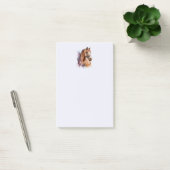 Bruin paardenhoofd portret in waterverf post-it® notes (Kantoor)
