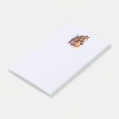 Bruin paardenhoofd portret in waterverf post-it® notes (Schuin)