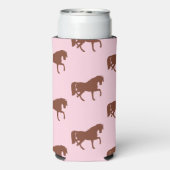 Bruin paardensilhouet, roze seltzer blikjeskoeler (Seltzer Achterkant)