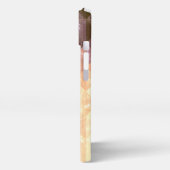  bruin paars geometrisch patroon Monogram iPhone Hoesje (Linkerkant)