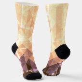  bruin paars geometrisch patroon Monogram Sokken (Gebogen)