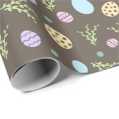 Bruin paaspakpapier met oostereieren cadeaupapier (Rol Hoek)