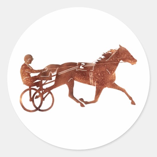 Bruin Pacer Silhouet Ronde Sticker (Voorkant)