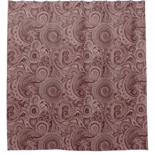 Bruin Paisley Douchegordijn (Voorkant)