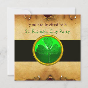 BRUIN PAKPAPIER & GROENE SHAMROCK JEWEL, zwart Kaart