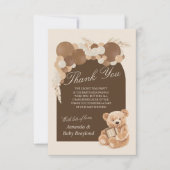 Bruin Pampas Grass Teddy Bear Dank je Kaart (Voorkant)