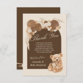 Bruin Pampas Grass Teddy Bear Dank je Kaart (Voorkant / Achterkant)