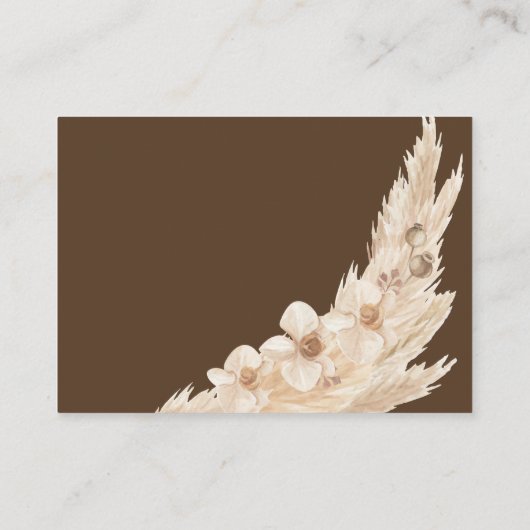 Bruin Pampas Grass Teddy Bear Luier Raffle Informatiekaartje (Achterkant)