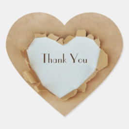 Bruin Papaver Rustic Heart Wedding Party Hart Sticker