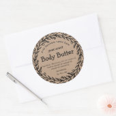 Bruin papier biologische rustieke krans body boter ronde sticker (Envelop)