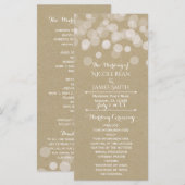 Bruin papier Eenvoudig rusticaal licht huwelijkspr Programmakaart (Voorkant / Achterkant)