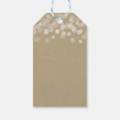 Bruin Papier Eenvoudige Landelijke Witte Lichtjes Cadeaulabel (Achterkant)