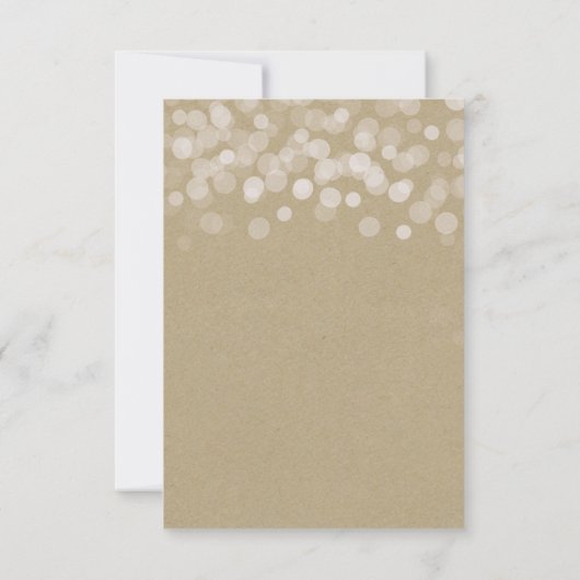 Bruin Papier Eenvoudige Rustieke Bruiloft RSVP (Achterkant)