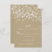 Bruin Papier Eenvoudige Rustieke Bruiloft RSVP (Voorkant / Achterkant)