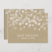 Bruin papier Eenvoudige rustieke bruiloft Save the Aankondigingskaart (Voorkant / Achterkant)