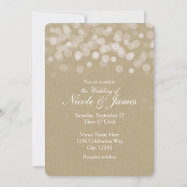 Bruin papier eenvoudige rustieke bruiloft uitnodig kaart