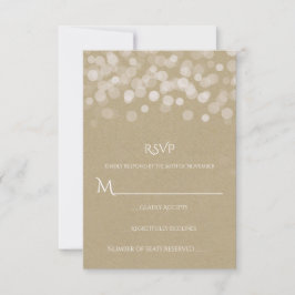 Bruin papier eenvoudige rustieke trouw-RSVP RSVP Kaartje