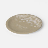 Bruin Papier Eenvoudige Rustieke Witte Lichten Bru Papieren Bordje (Gekanteld)