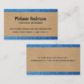 Bruin papier en denim materiaal visitekaartje (Voorkant / Achterkant)