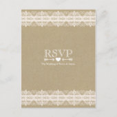 Bruin papier en ras Natuurlijke Rustic Wedding RSV Uitnodiging Briefkaart (Voorkant)