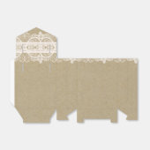 Bruin papier en wit lace Natural Rustic Wedding Bedankdoosjes (Uitgevouwen)