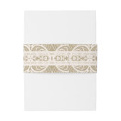 Bruin papier en wit lace Natural Rustic Wedding Uitnodigingen Wikkel (Achterkant Voorbeeld)
