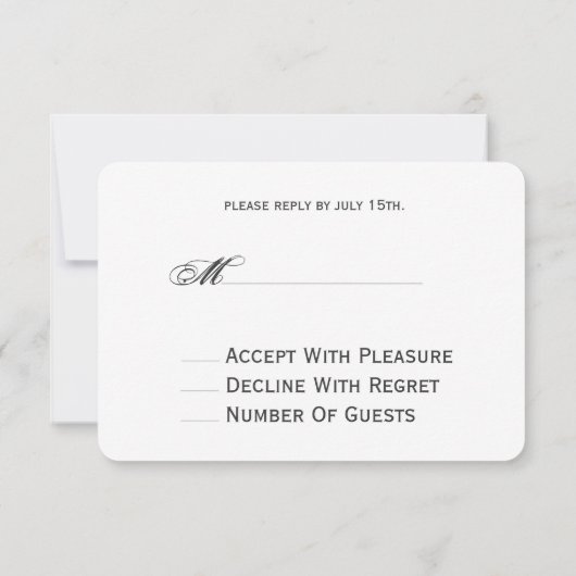 Bruin papier geïnspireerd wit breedbeeld RSVP (Achterkant)