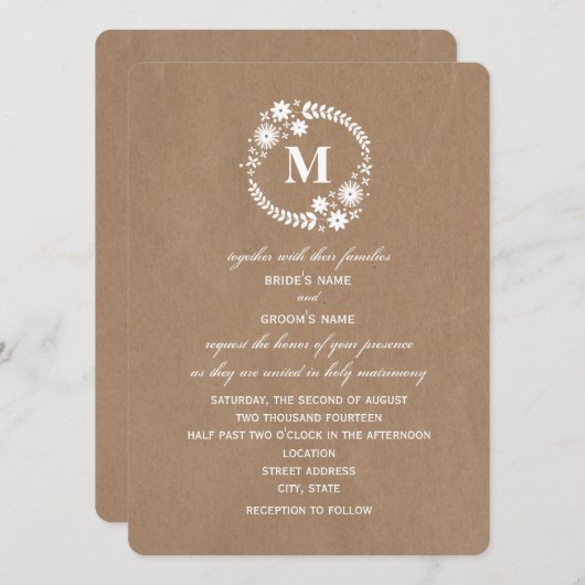 Bruin papier geïnspireerd wit reukmonoklonaal kaart (Voorkant / Achterkant)