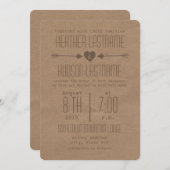 Bruin papier Geïnspireerde pijlen + Hart Rustic Br Kaart (Voorkant / Achterkant)