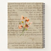 Bruin papier kunstwerk Cute retro bicycle script t Notitieboek (Achterkant)