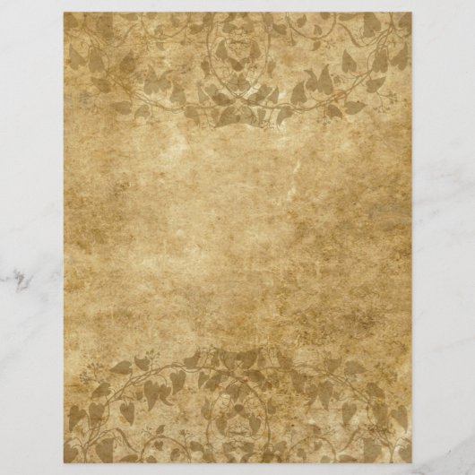 Bruin  papier, perkament en wijnstokken Letterhead (Voorkant)