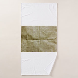 Bruin papier rimpel. Zet het papier omhoog. Achter Badhanddoek