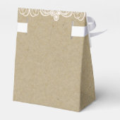 Bruin papier & Witte Kant Naturale Rustieke Bruilo Bedankdoosjes (Achterkant)