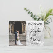 Bruin Parijs Paspoort Bedankkaart (Staand voorkant)