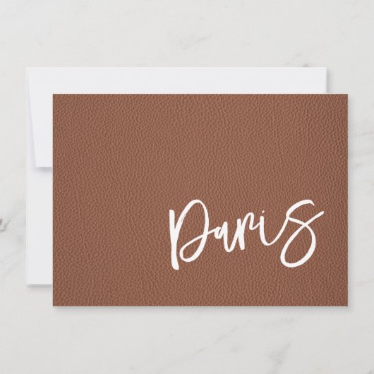 Bruin Parijs Paspoort Bedankkaart (Achterkant)