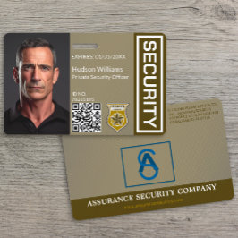 Bruin pasje voor veiligheidspersoneel met foto badge