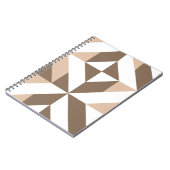 Bruin patchwerk Geometrische decocube-patroon Notitieboek (Linkerzijde)