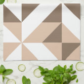 Bruin patchwerk Geometrische decocube-patroon Theedoek (Gevouwen)