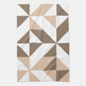 Bruin patchwerk Geometrische decocube-patroon Theedoek (Verticaal)