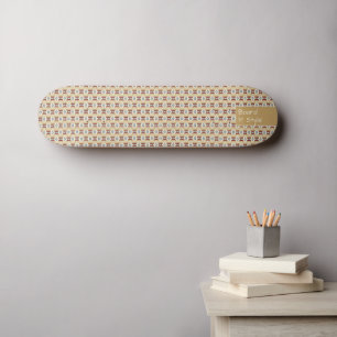Bruin patroon Mexico geïnspireerd, kleine tekst Persoonlijk Skateboard