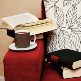 Bruin patroon wildbloemen rode papaverkoffie-mok koffiemok